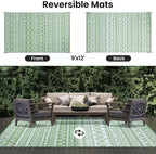 Large Outdoor Rug for Patios Waterproof Anti-Slip Reversible