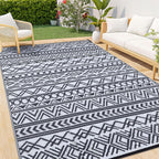 Large Outdoor Rug for Patios Waterproof Anti-Slip Reversible