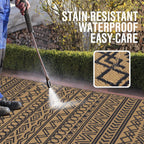 Large Outdoor Rug for Patios Waterproof Anti-Slip Reversible