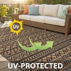 Large Outdoor Rug for Patios Waterproof Anti-Slip Reversible