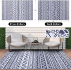 Large Outdoor Rug for Patios Waterproof Anti-Slip Reversible