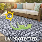 Large Outdoor Rug for Patios Waterproof Anti-Slip Reversible