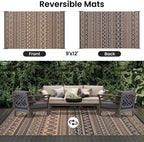 Large Outdoor Rug for Patios Waterproof Anti-Slip Reversible