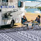 Large Outdoor Rug for Patios Waterproof Anti-Slip Reversible