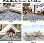 Large Outdoor Rug for Patios Waterproof Anti-Slip Reversible