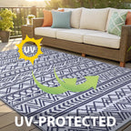 Large Outdoor Rug for Patios Waterproof Anti-Slip Reversible