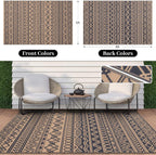 Large Outdoor Rug for Patios Waterproof Anti-Slip Reversible