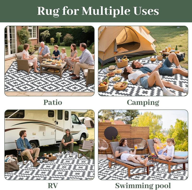 Large Outdoor Rug for Patios Waterproof Garden