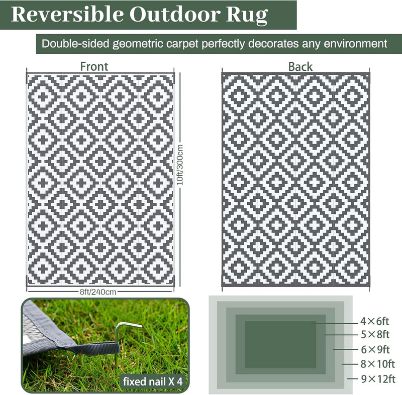 Large Outdoor Rug for Patios Waterproof Garden