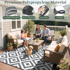 Large Outdoor Rug for Patios Waterproof Garden