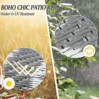 Large Outdoor Rug Round Waterproof Reversible Garden