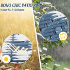 Large Outdoor Rug Round Waterproof Reversible Garden