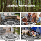 Large Outdoor Rug Round Waterproof Reversible Garden