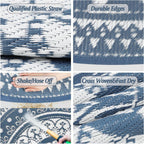 Large Outdoor Rug Round Waterproof Reversible Garden