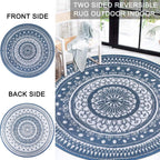 Large Outdoor Rug Round Waterproof Reversible Garden