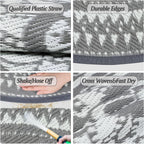 Large Outdoor Rug Round Waterproof Reversible Garden