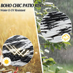 Large Outdoor Rug Round Waterproof Reversible Garden