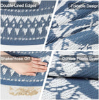 Large Outdoor Rug Round Waterproof Reversible Garden