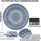 Large Outdoor Rug Round Waterproof Reversible Garden