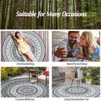 Large Outdoor Rug Round Waterproof Reversible Garden