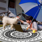 Large Outdoor Rug Round Waterproof Reversible Garden