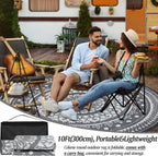 Large Outdoor Rug Round Waterproof Reversible Garden