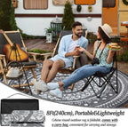 Large Outdoor Rug Round Waterproof Reversible Garden