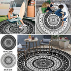 Large Outdoor Rug Round Waterproof Reversible Garden
