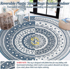 Large Outdoor Rug Round Waterproof Reversible Garden