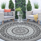 Large Outdoor Rug Round Waterproof Reversible Garden