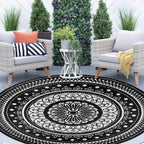 Large Outdoor Rug Round Waterproof Reversible Garden