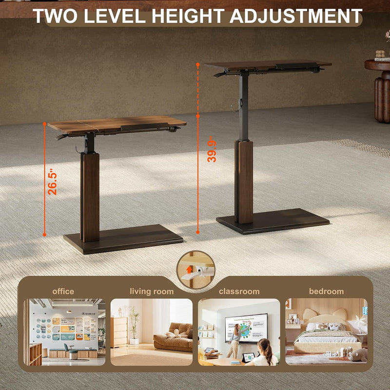 Large Overbed Table 67.5-101.5CM with Wheels and Tilting