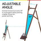 Large Painters Easel Adjustable Solid Beech Wood Artist