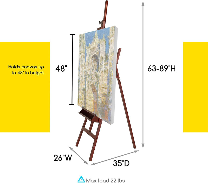 Large Painters Easel Adjustable Solid Beech Wood Artist