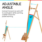 Large Painters Easel Adjustable Solid Beech Wood Artist