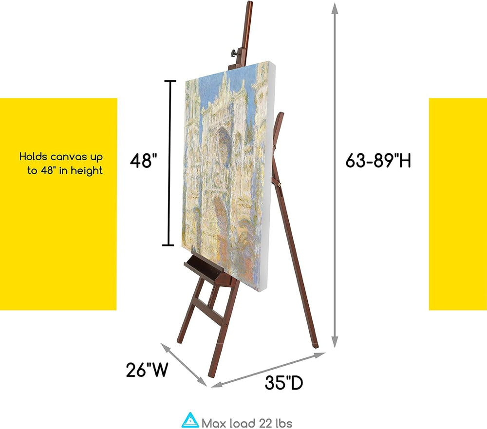 Large Painters Easel Adjustable Solid Beech Wood Artist