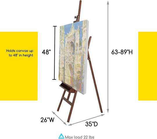 Large Painters Easel Adjustable Solid Beech Wood Artist