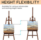 Large Painters Easel Adjustable Solid Beech Wood Artist
