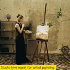 Large Painters Easel Adjustable Solid Beech Wood Artist