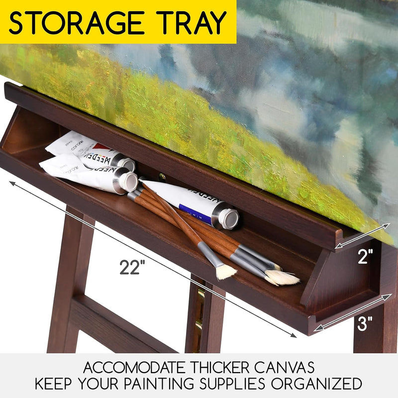 Large Painters Easel Adjustable Solid Beech Wood Artist