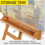 Large Painters Easel Adjustable Solid Beech Wood Artist