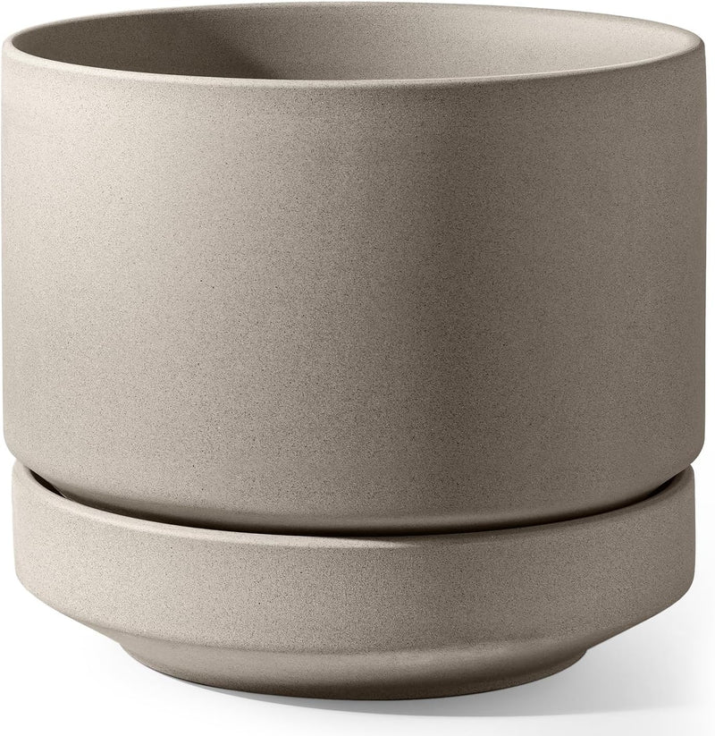 Large Plant Pot with Saucer Ceramic