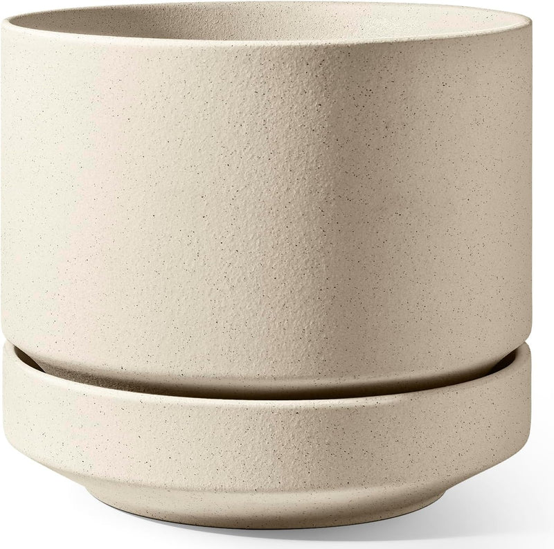 Large Plant Pot with Saucer Ceramic