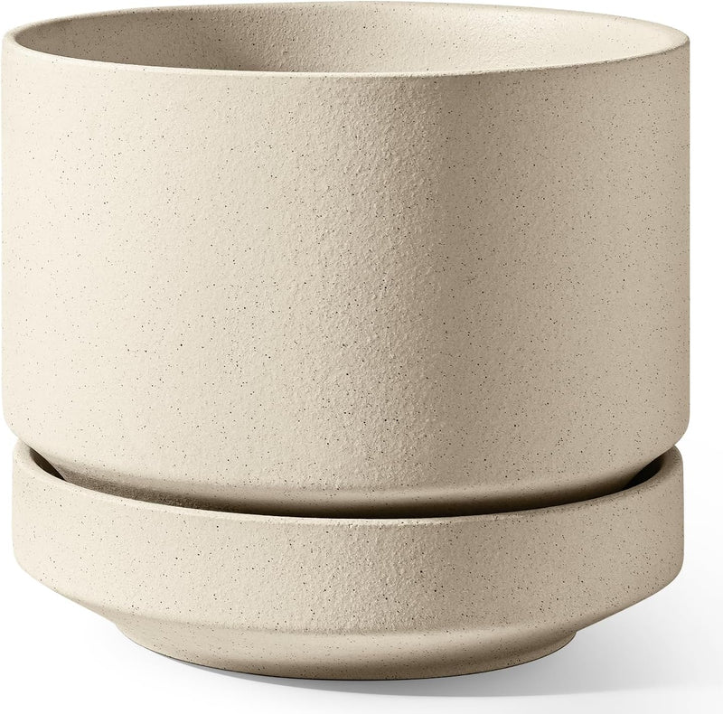 Large Plant Pot with Saucer Ceramic