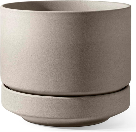 Large Plant Pot with Saucer Ceramic