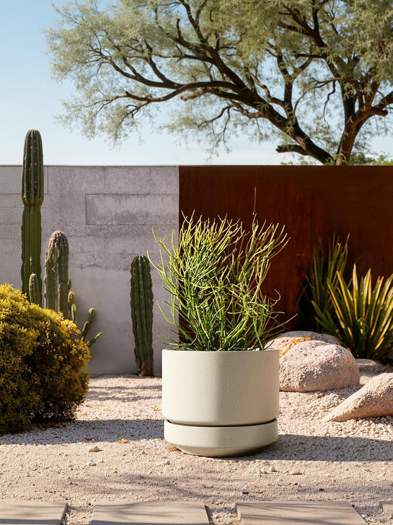 Large Plant Pot with Saucer Ceramic