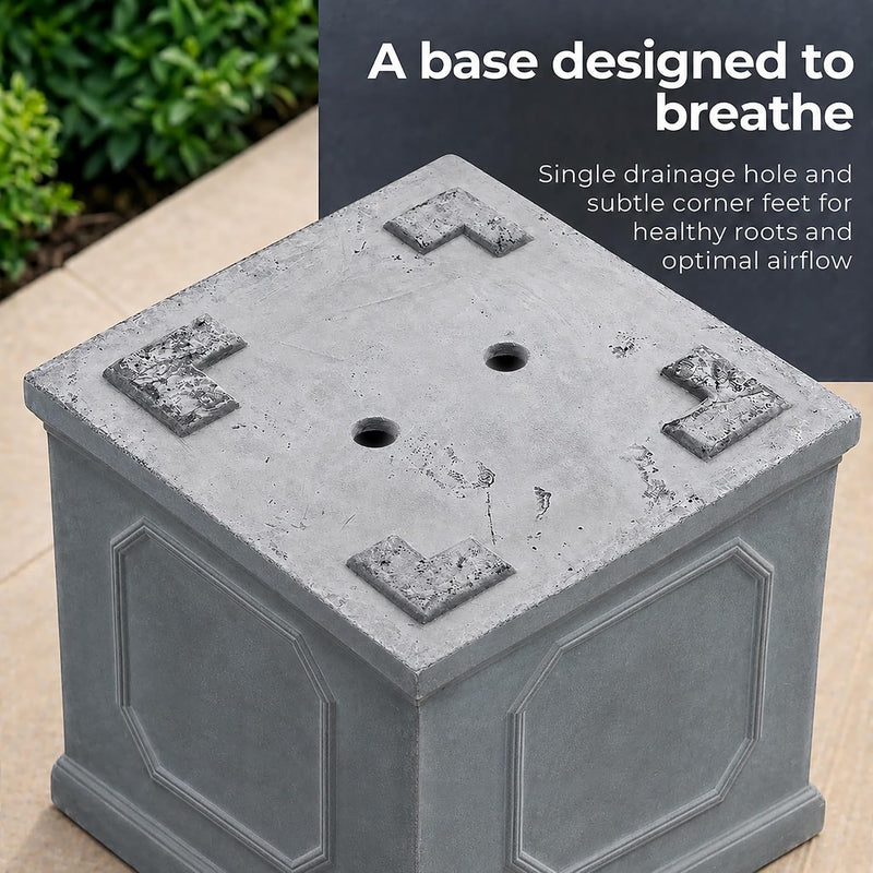 Large Plant Pots Square Planter Reinforced Stone