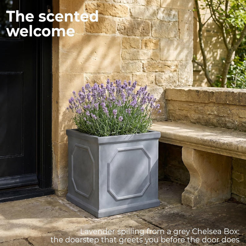 Large Plant Pots Square Planter Reinforced Stone