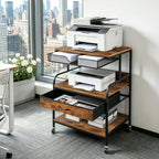 Large Printer Stand with Storage Drawer and Wheels