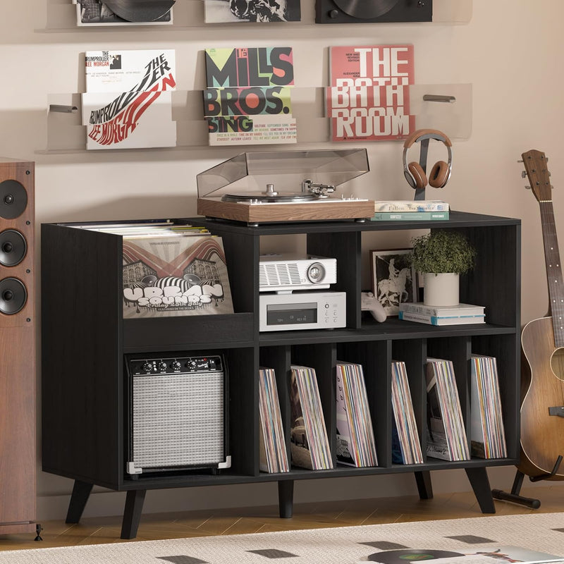 Large Record Player Stand Turntable with Storage Vinyl